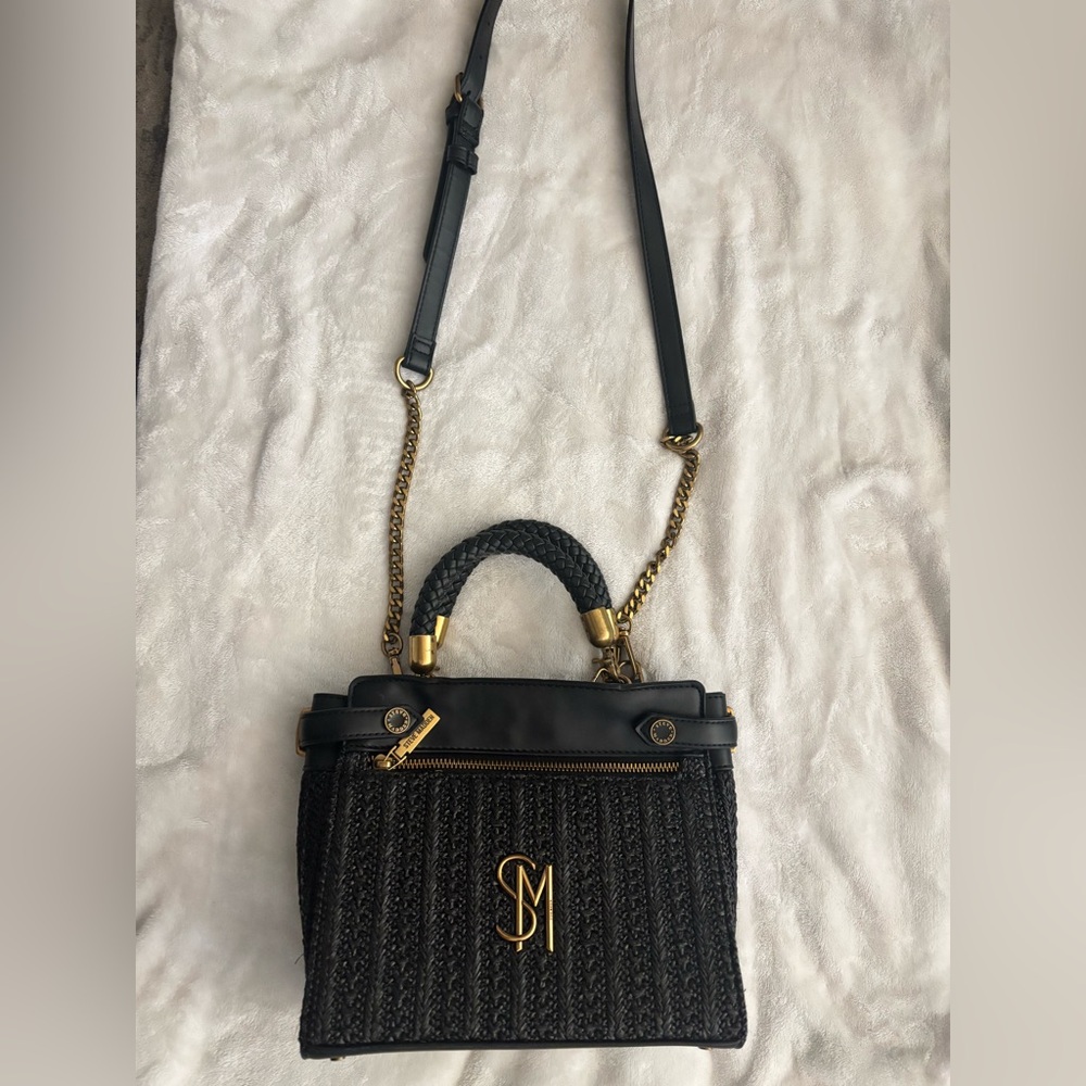 Steve Madden Woven Crossbody with Gold Chain